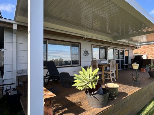 new deck and opening louvre roof central coast